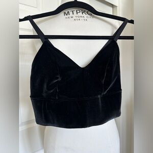 Beyond Yoga Black Velvet Sports Bra SIZE S